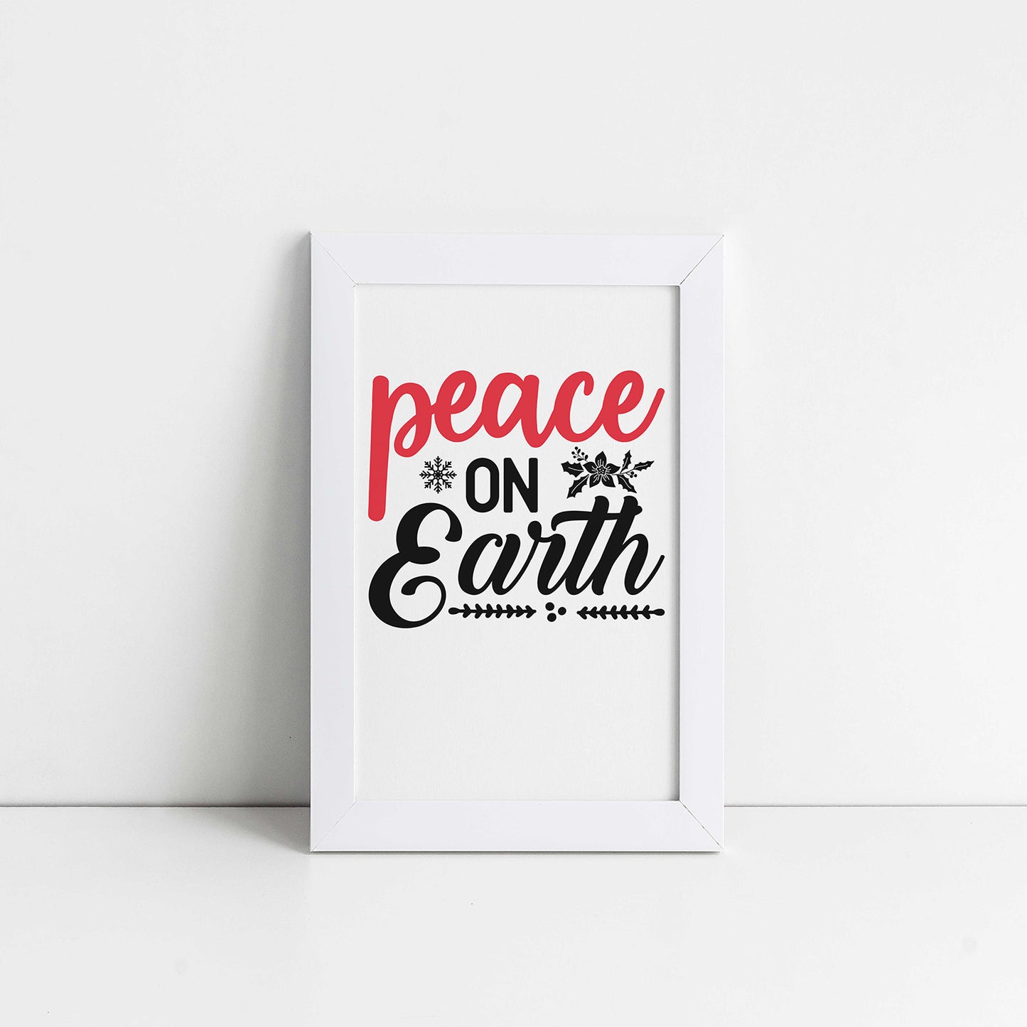 "Peace On Earth" With Poinsettia Graphic
