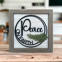 Peace on Earth Farmhouse Style Christmas Sign