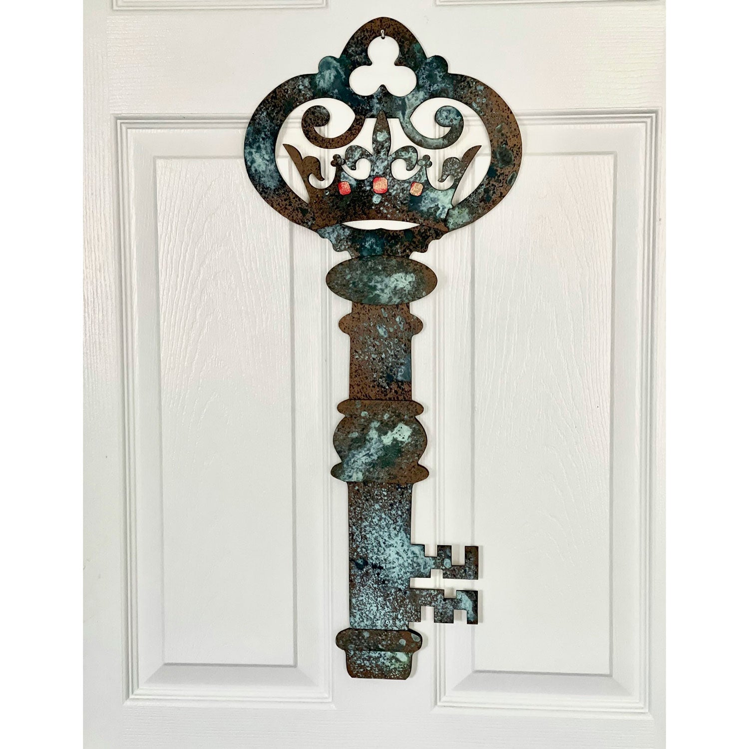 Personalizable Antique Key Door Hanger - Rustic Key Door Decoration ...