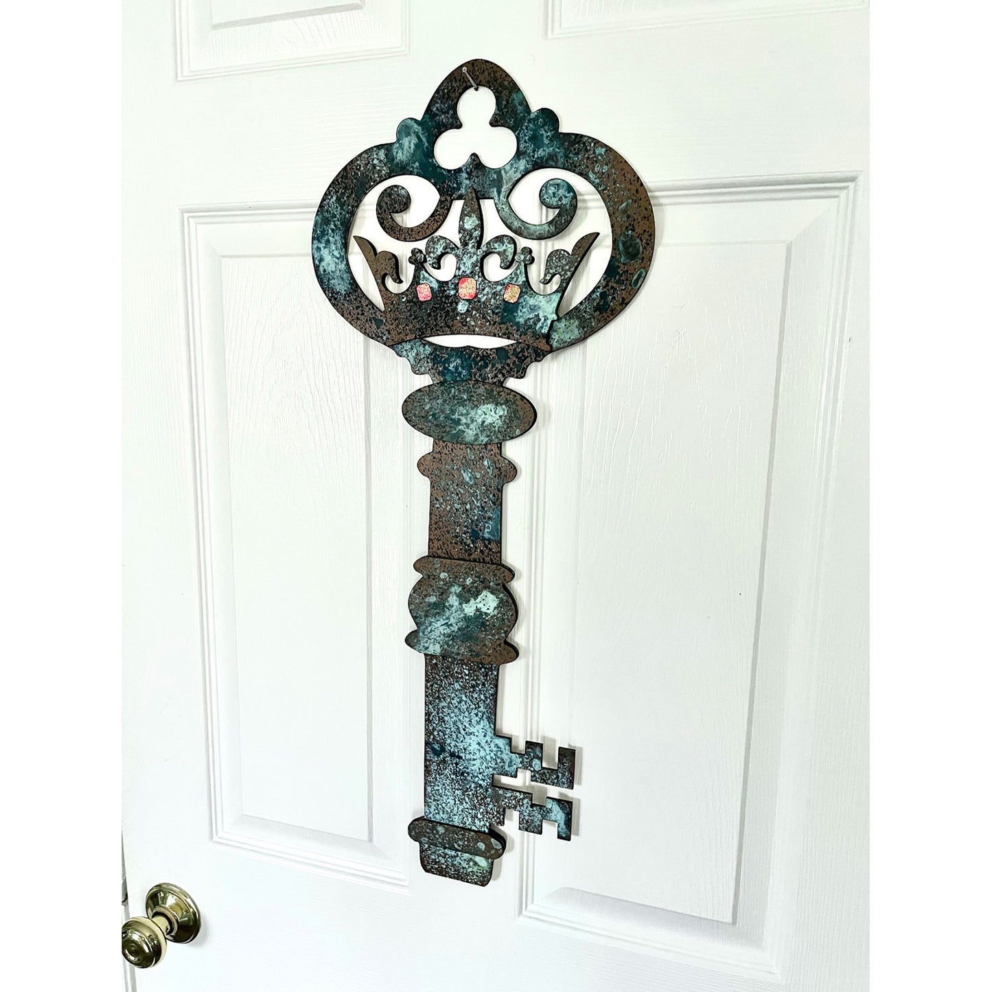 Personalizable Antique Key Door Hanger - Rustic Key Door Decoration