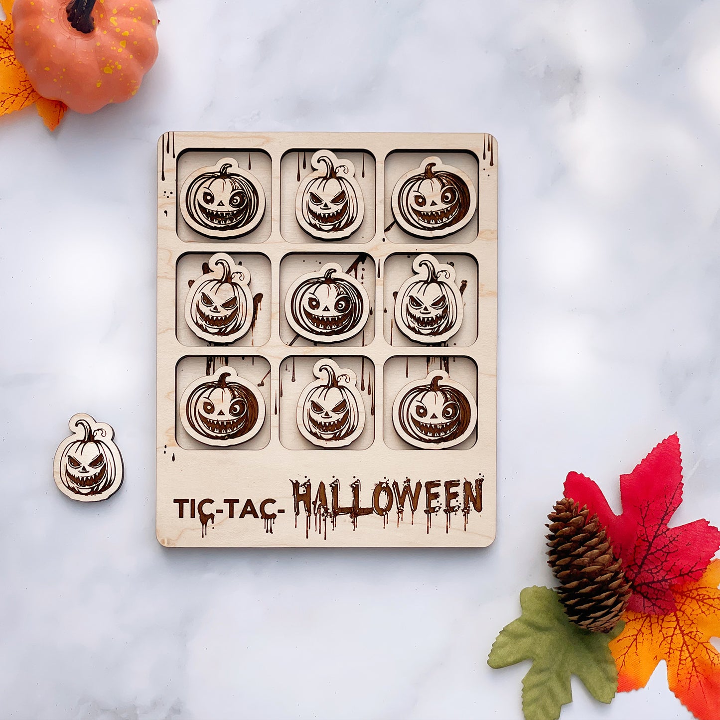 Personalizable Adult Halloween Tic Tac Toe Game - Spooky Tic Tac Toe for Grown-Ups