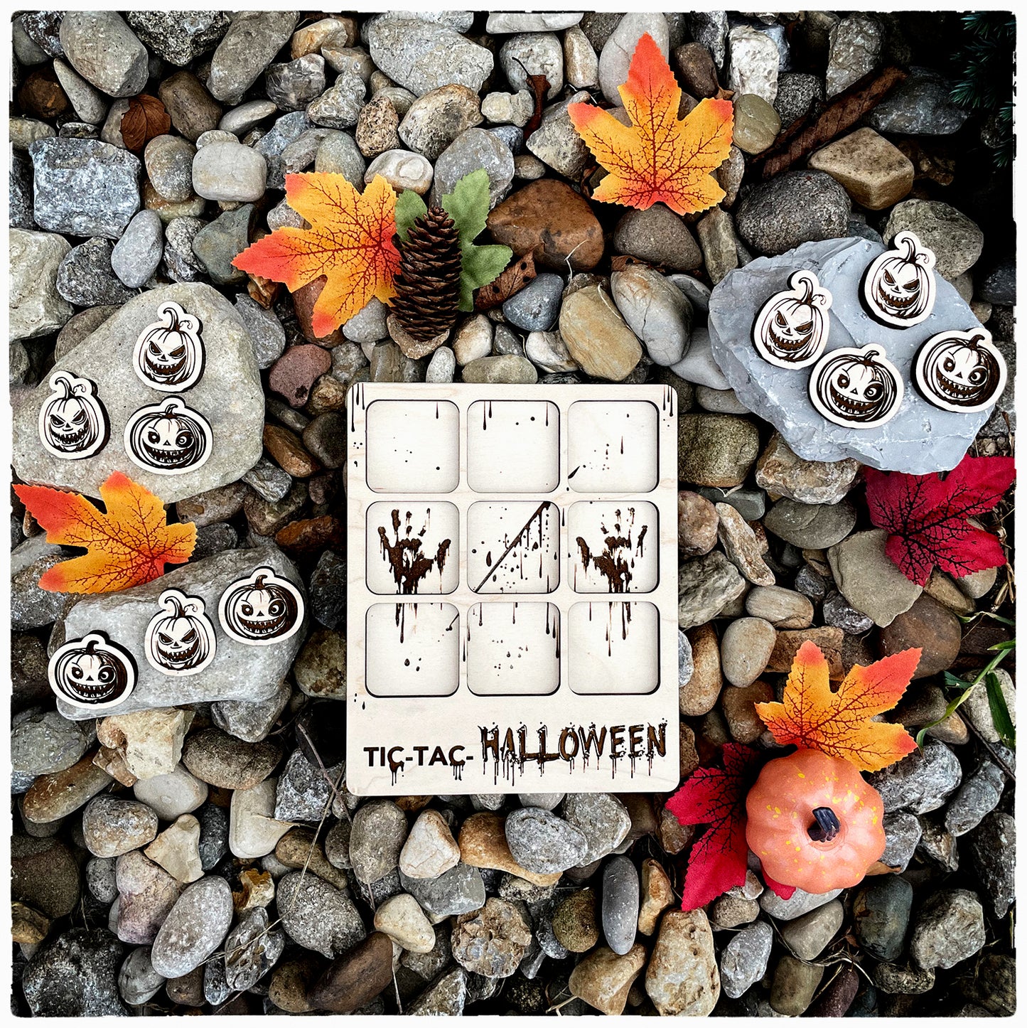 Personalizable Adult Halloween Tic Tac Toe Game - Spooky Tic Tac Toe for Grown-Ups