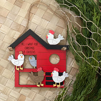 Personalizable Christmas Chicken Coop Ornament - Farmhouse Chicken Ornament