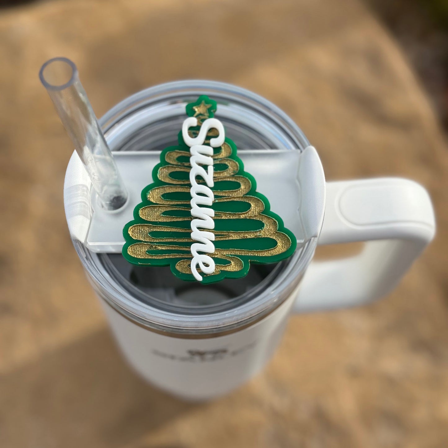 Personalizable Christmas Tree Topper compatible with 20/30 oz