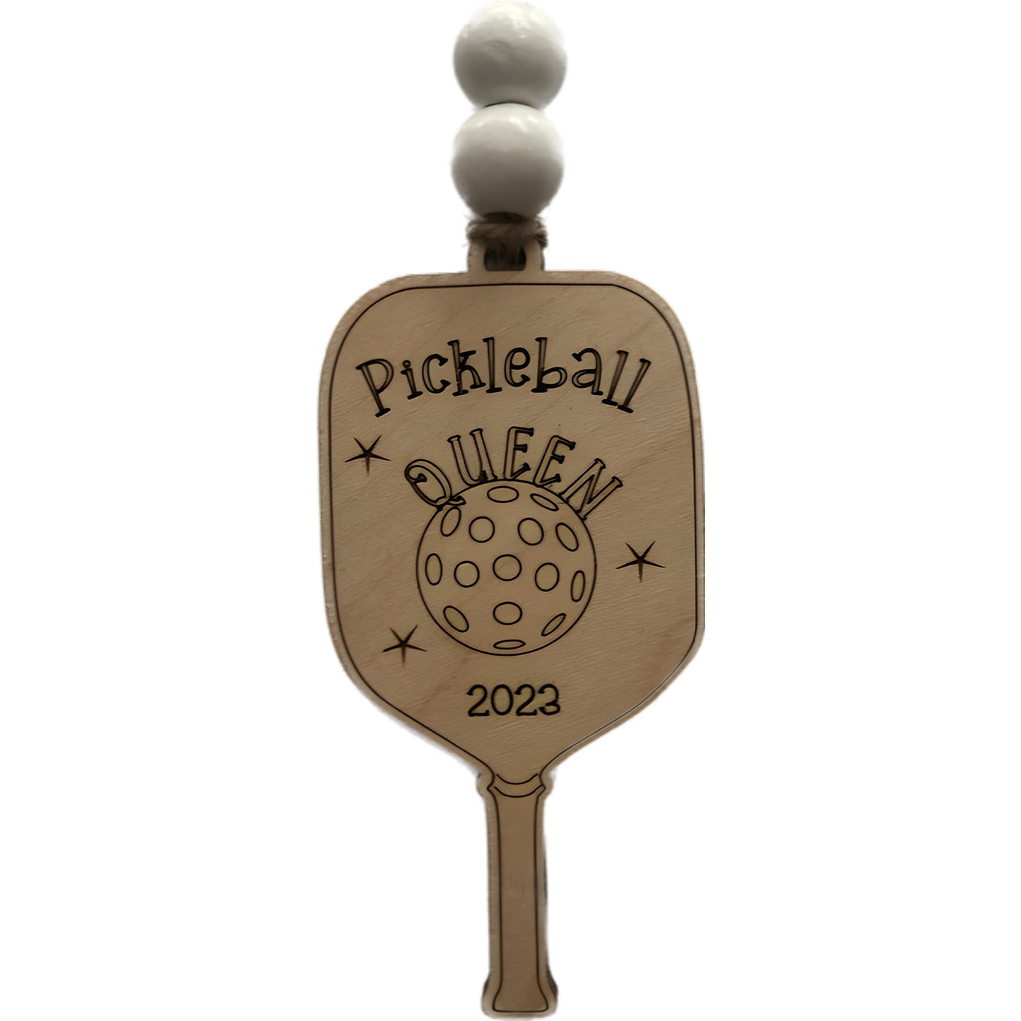 Personalizable Trendy Pickleball Queen Car Charm or Ornament