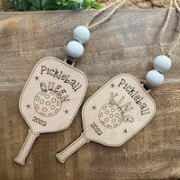 Personalizable Trendy Pickleball Queen Car Charm or Ornament