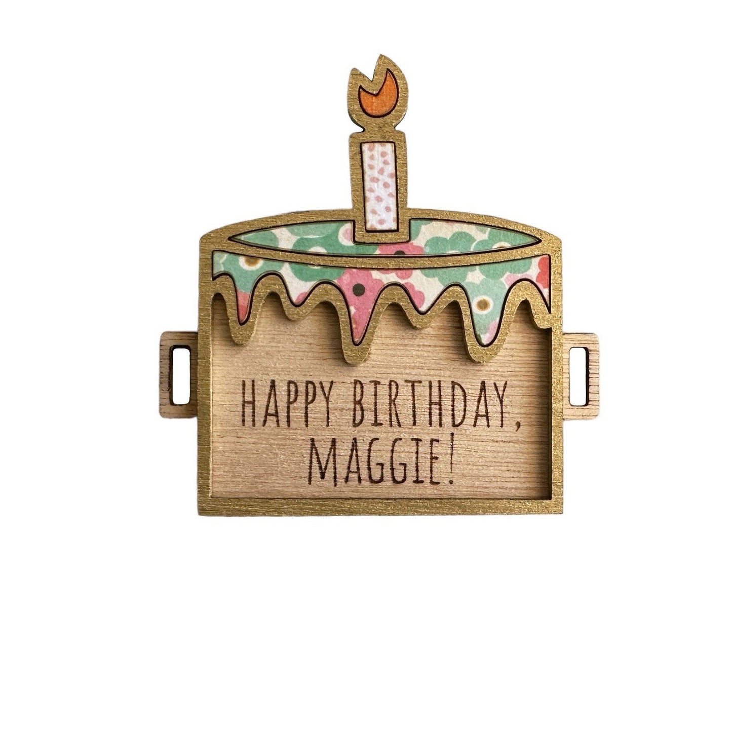 Personalized 2-Layered Birthday Cake Tag