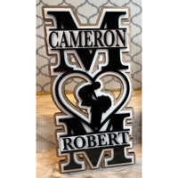 Personalized 2-Name Vertical Mom Stand - Mother's Day Gift