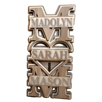 Personalized 3-Name Vertical Mom Stand - Mother's Day Gift