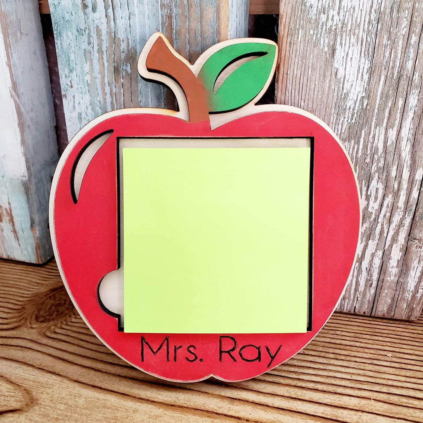 Personalized Apple Post it Note Holder