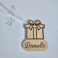 Personalized Christmas Present Name Plate & Easel