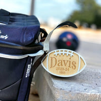Personalized Football Bag Tag - 2-Layered Football Ornament