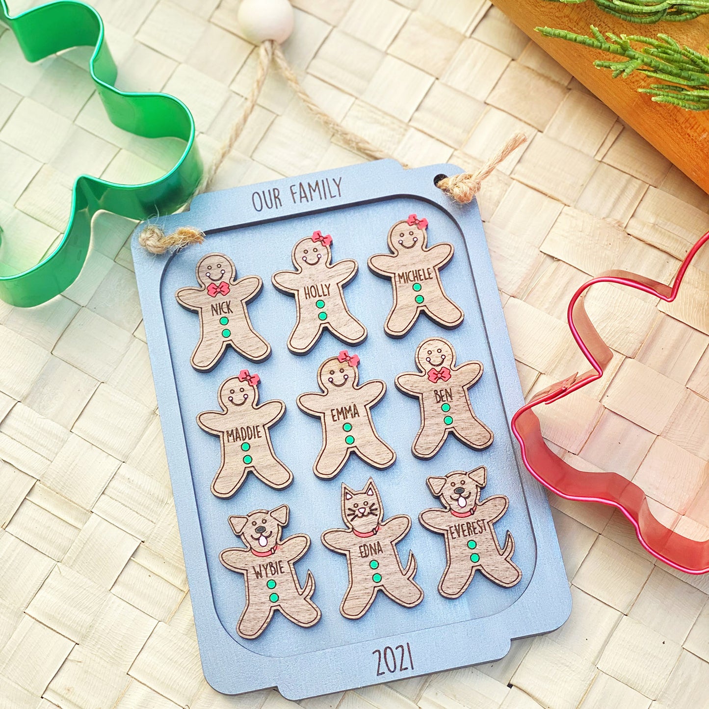 Personalized Gingerbread Family Christmas Ornament