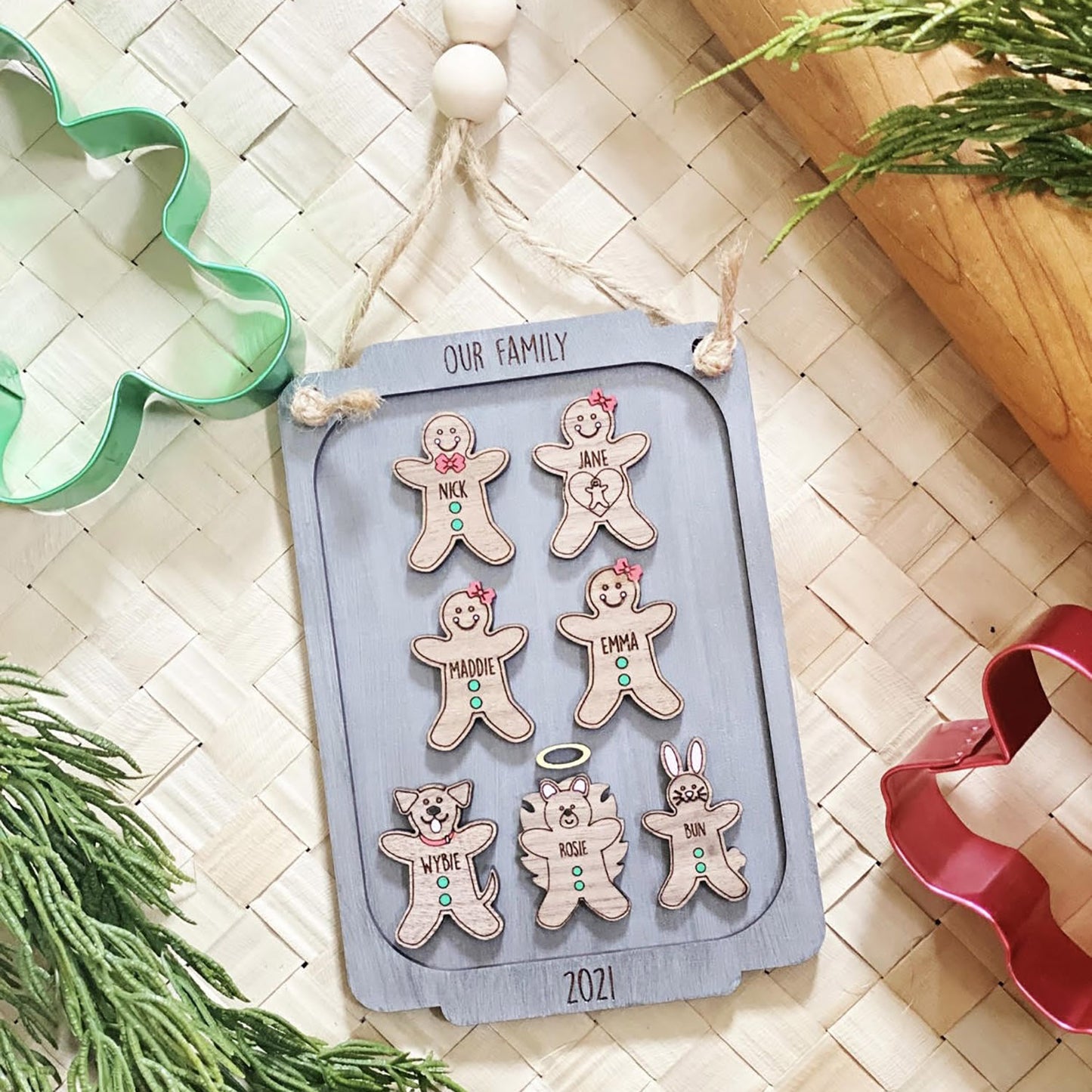 Personalized Gingerbread Family Christmas Ornament