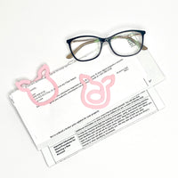 Pig-Shaped Bookmark with Card Backer - Paperclip - Snack Bag Closure