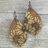 Sunflower Teardrop Dangle Earrings