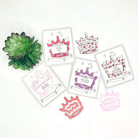 Princess Crown Bookmark with Card Backer - Paperclip - Snack Bag Closure