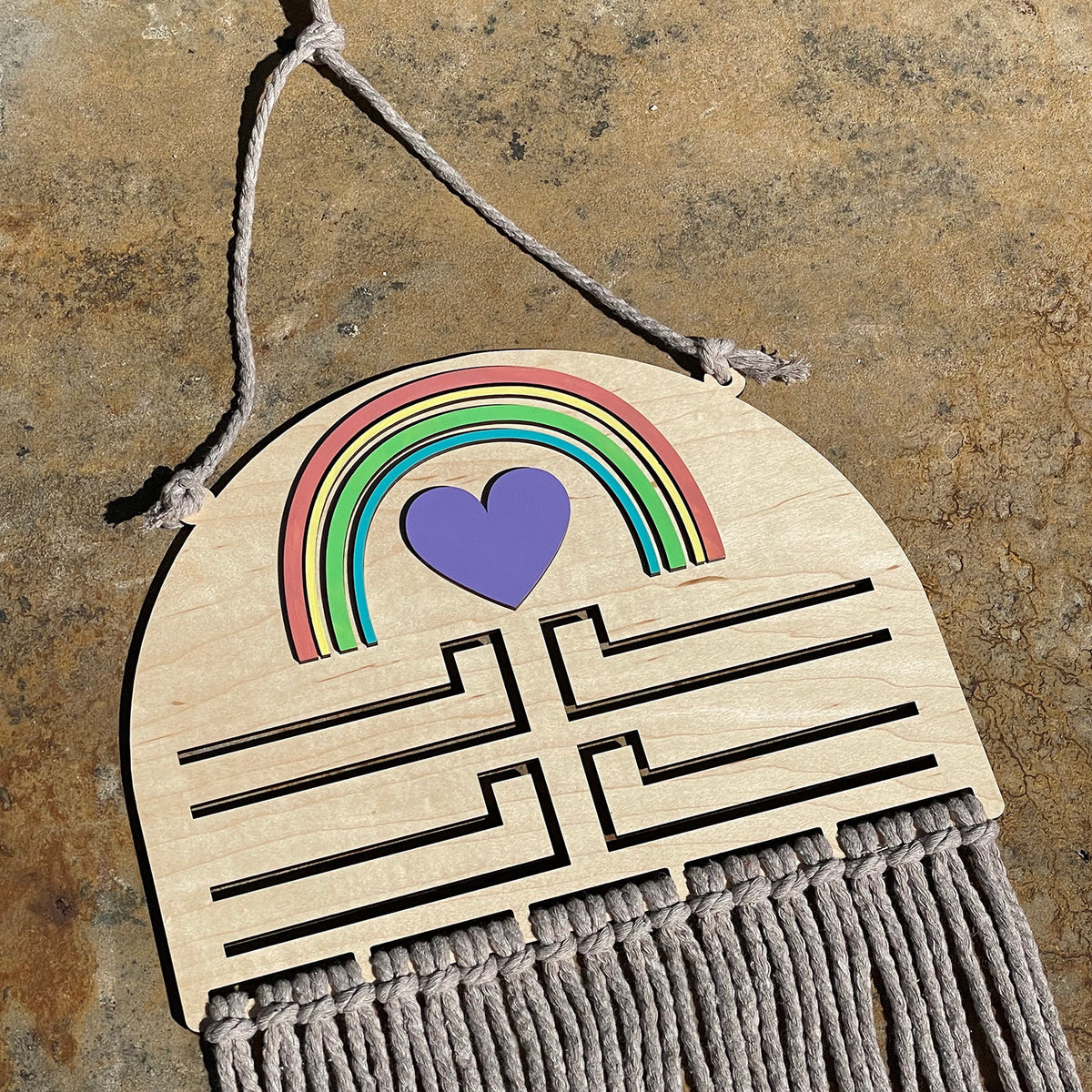 the hannah - rainbow wall hanging / hair bow holder – sawdust