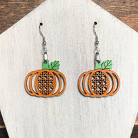 Rattan Pumpkin Earrings - Fall Earrings