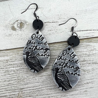 Raven Teardrop Earrings - "Only This and Nothing More" Literary Earrings