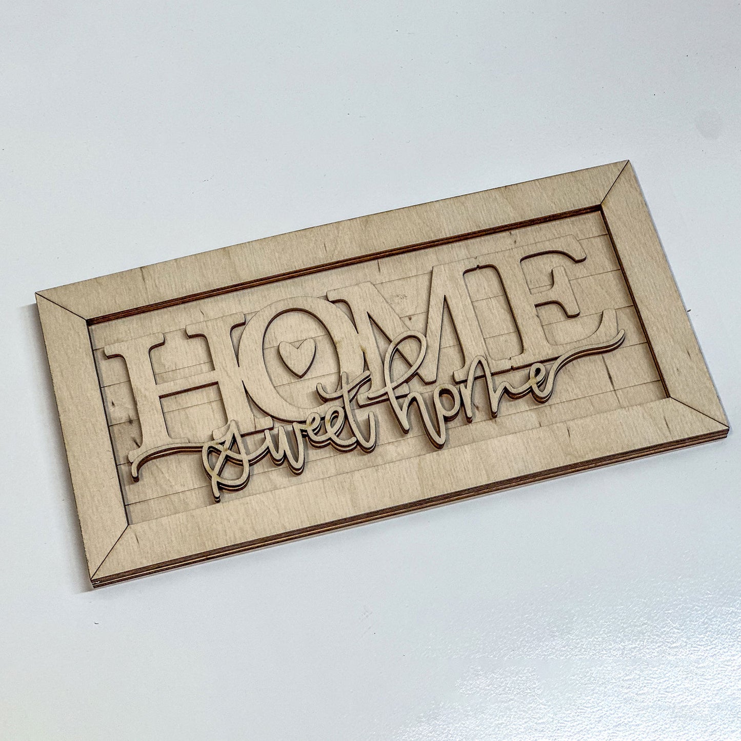 Rectangle Home Sweet Home Sign with a Heart