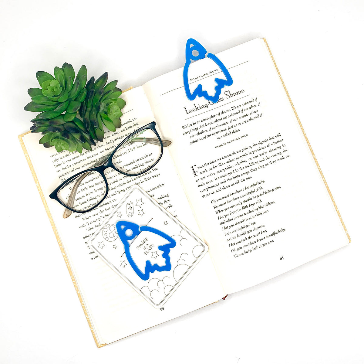 Bookmark Rocket Shape Rocket-Shaped Bookmark with Card Backer - Paperclip - Snack Bag Closur ...