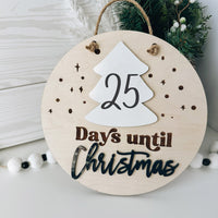 Round Christmas Countdown Sign