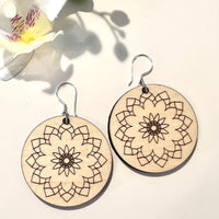 Round Mandala Sunflower Star Earrings