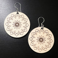 Round Mandala Sunflower Star Earrings