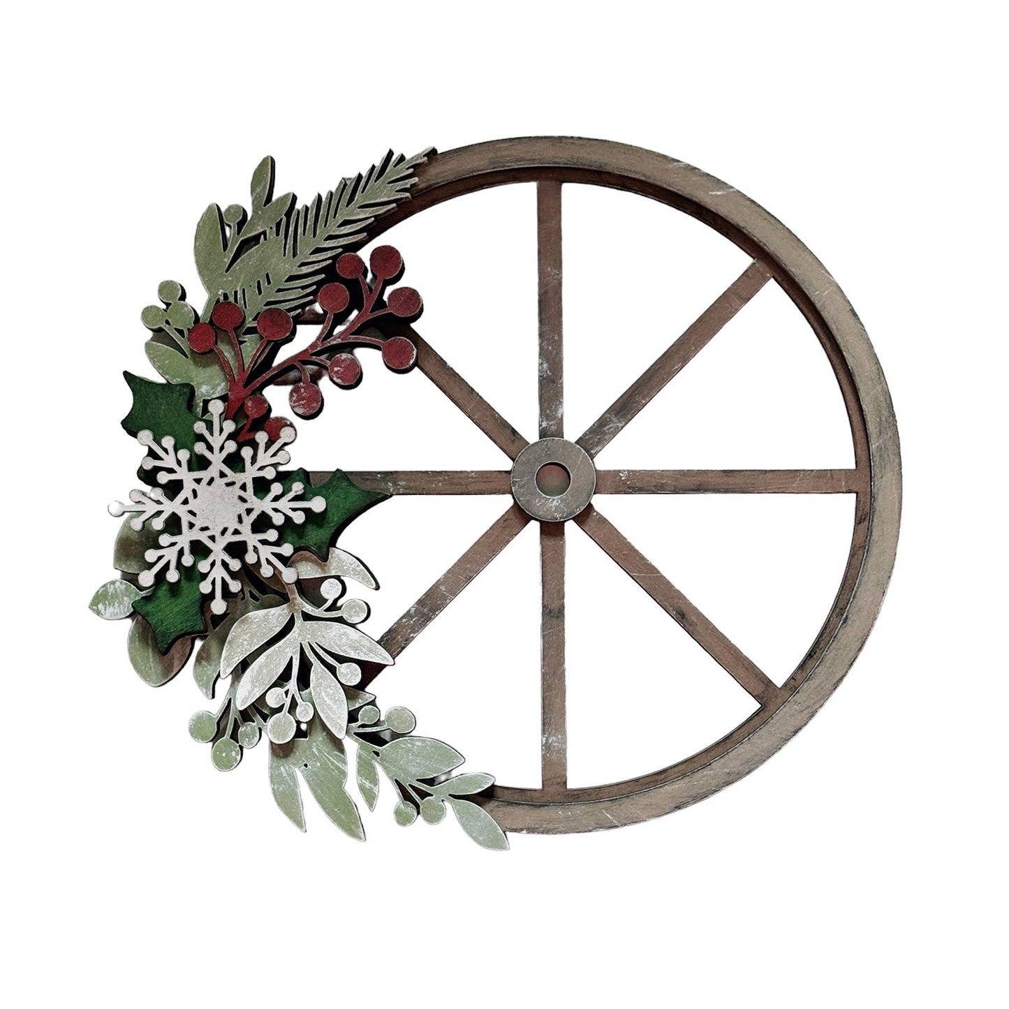 wagon wheel plant hanger Rustic Floral Wagon Wheel Christmas Door Hanger Decoration – Glowforge Shop