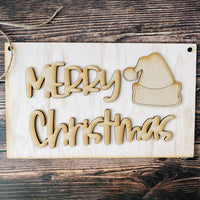 Santa Hat Greetings DIY Christmas Sign