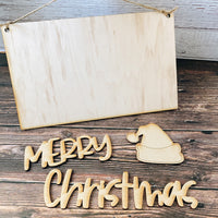 Santa Hat Greetings DIY Christmas Sign