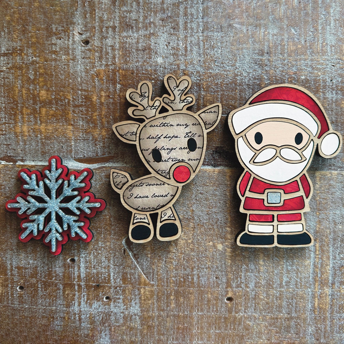 Santa and Rudolph Magnets (Set of 3)
