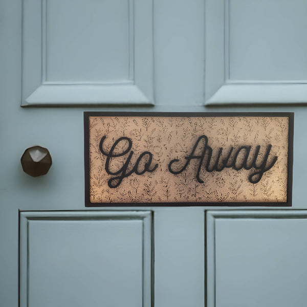 Scored Floral Background Go Away Fun Snarky Door Sign - Unwelcome Sign ...