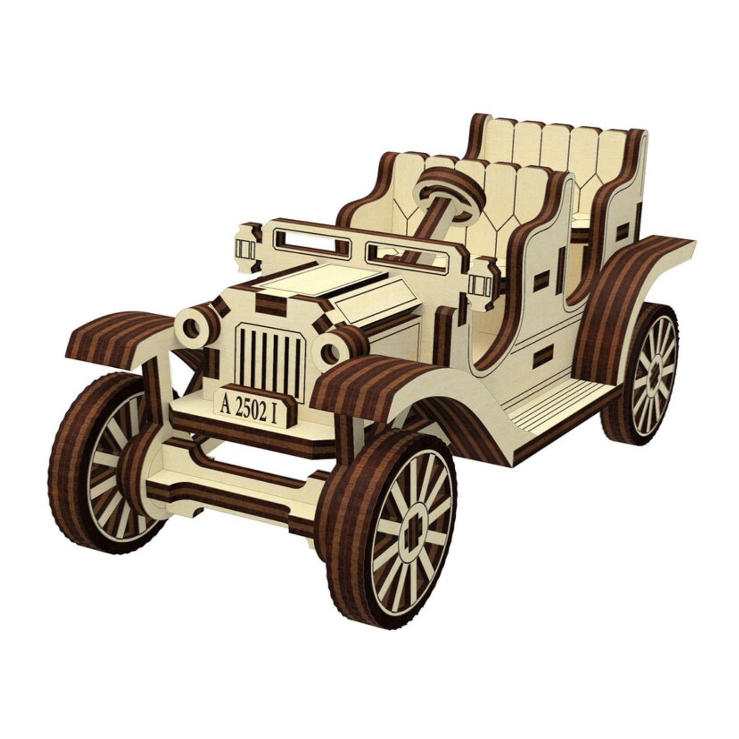 Old car (3D puzzle) Light Plywood - (3/25")