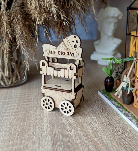 Ice Cream Cart (3D puzzle) Light Plywood (3/25") Shop