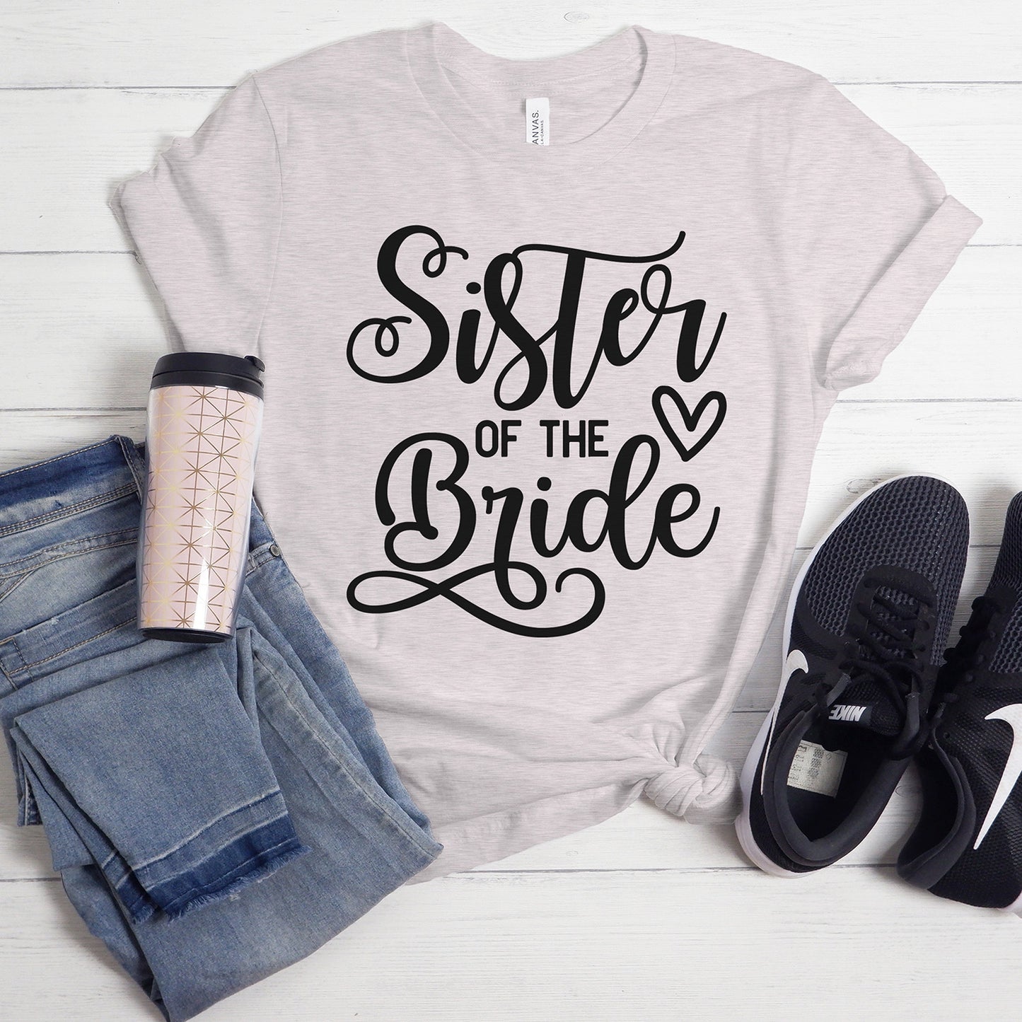"Sister Of The Bride" With Heart Graphic