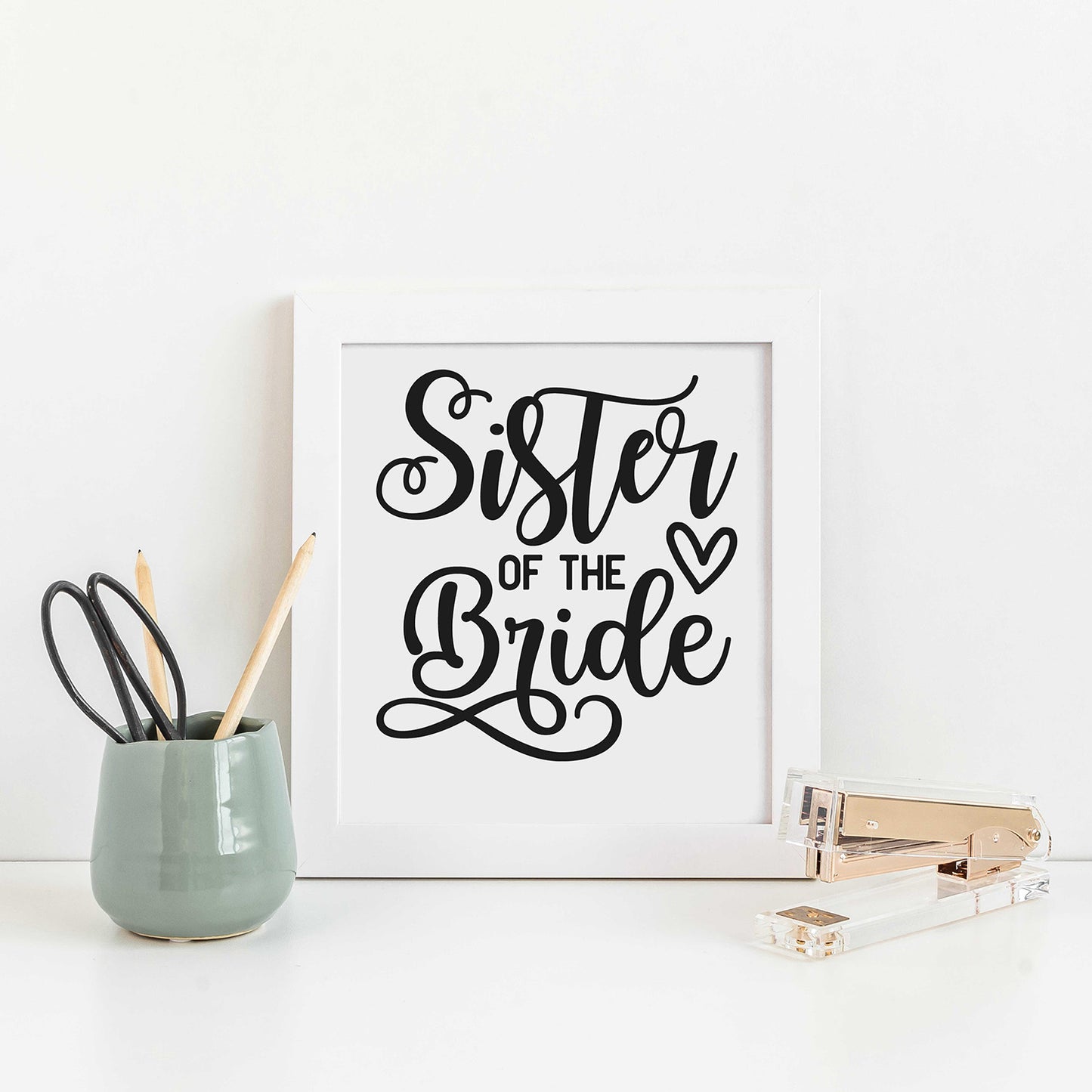 "Sister Of The Bride" With Heart Graphic