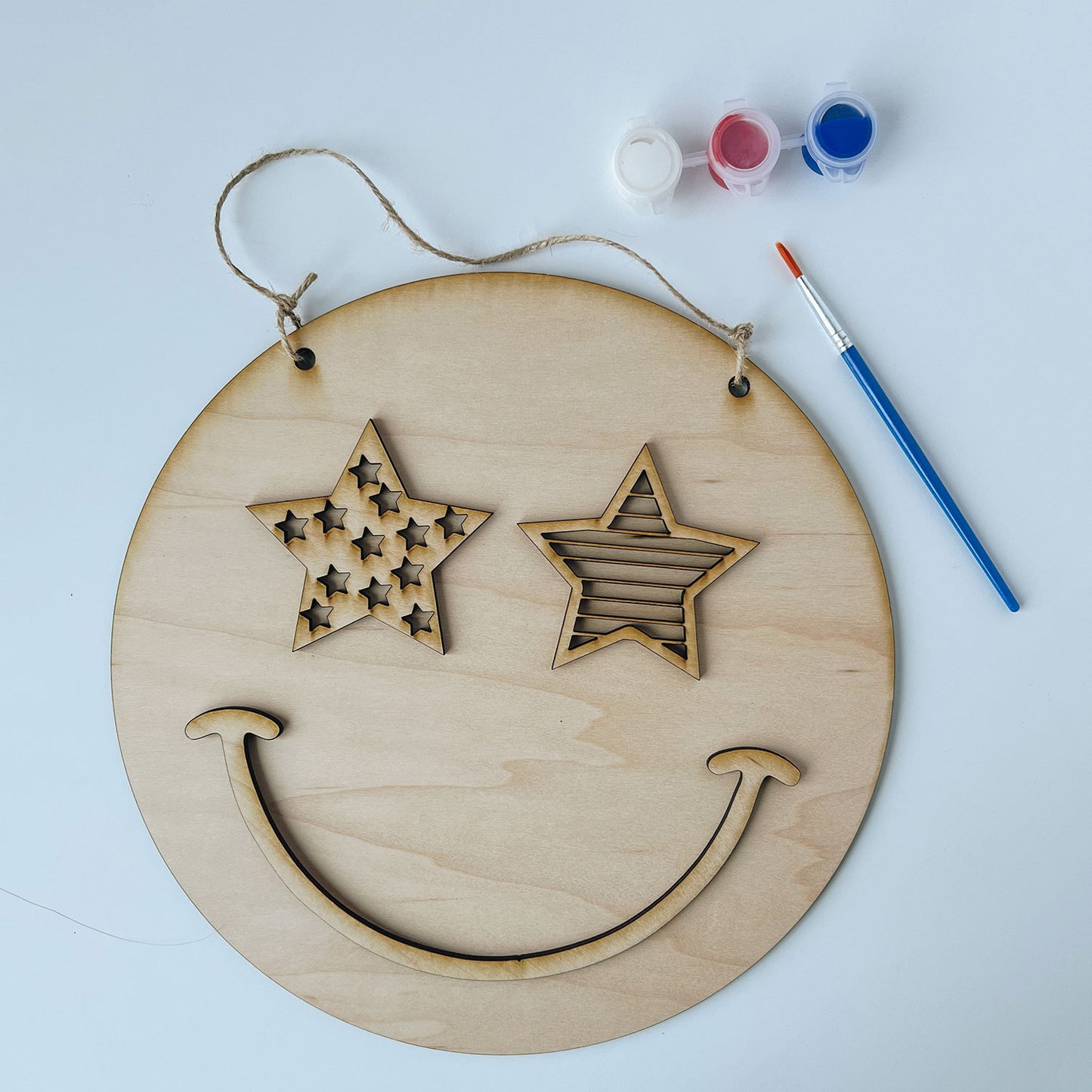 Smiley Face 4th of July Sign - Smiley Patriotic Sign - Painting Kit