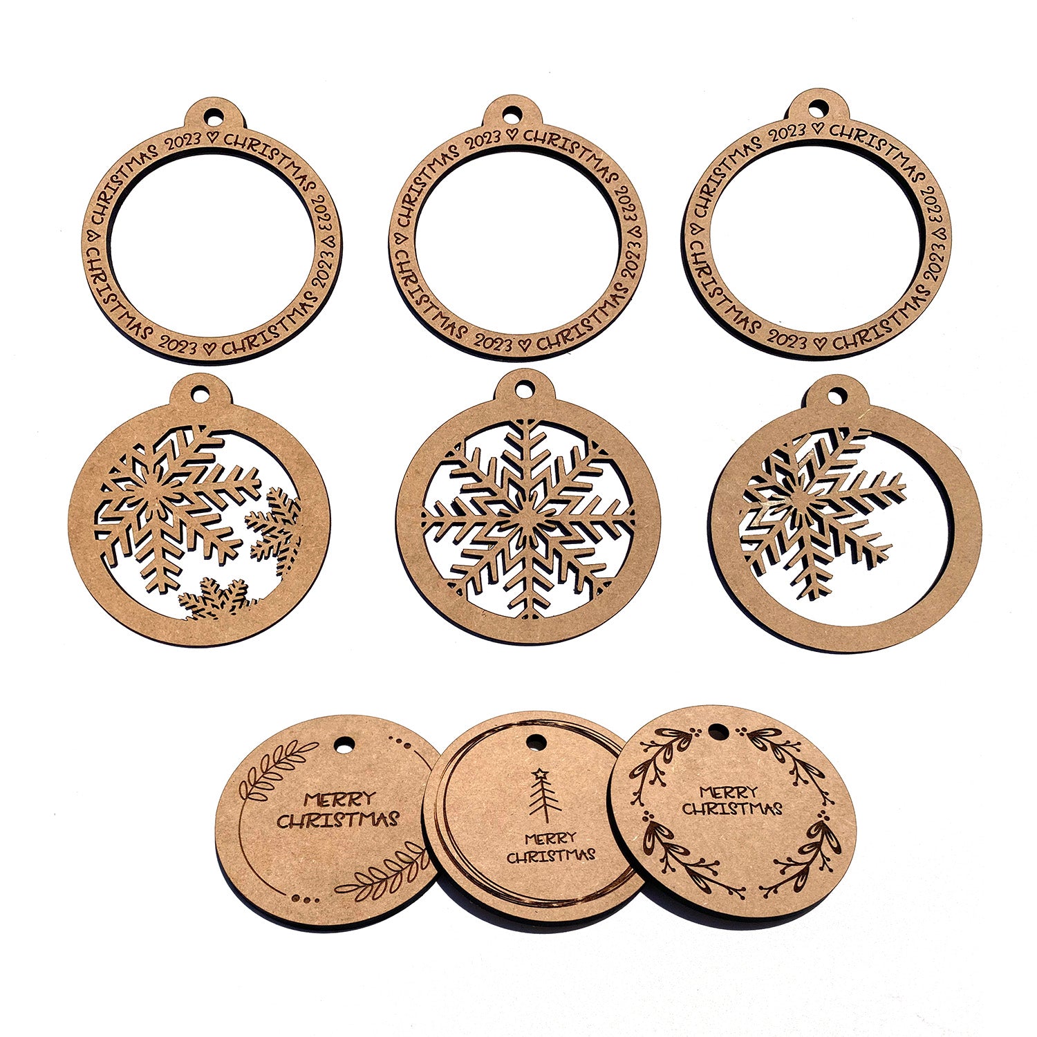 Snowflake Trio Ornament Set 2023 – Glowforge Shop