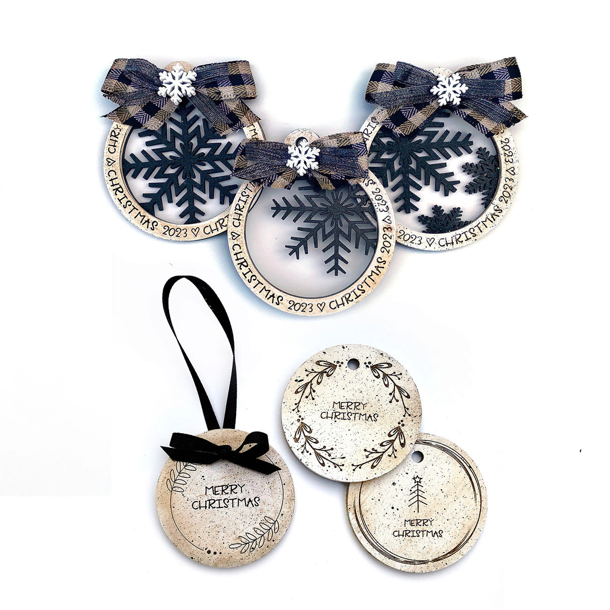 Snowflake Trio Ornament Set 2023 – Glowforge Shop