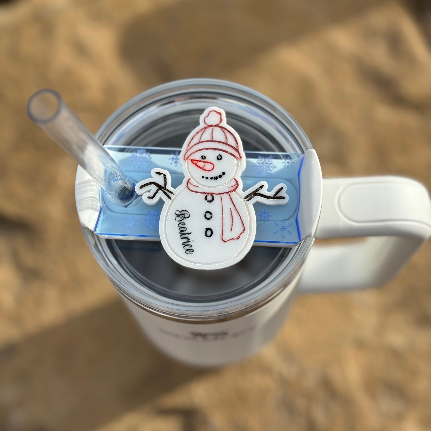 Snowman Guardian Topper compatible with 20/30 oz Stanley Cup 