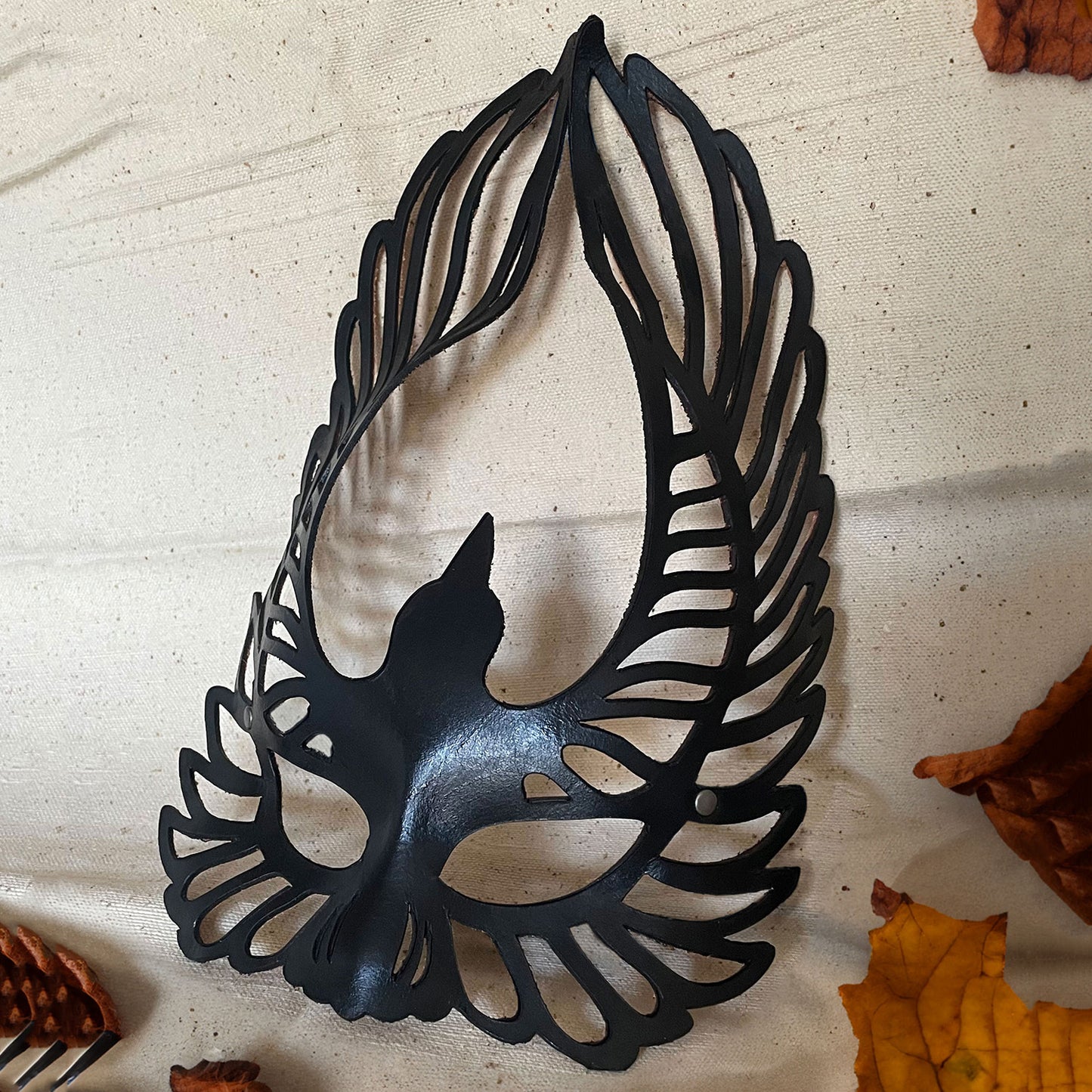 Soaring Raven Leather Mask