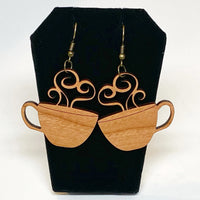 Steamy Heart Coffee / Teacup Earrings