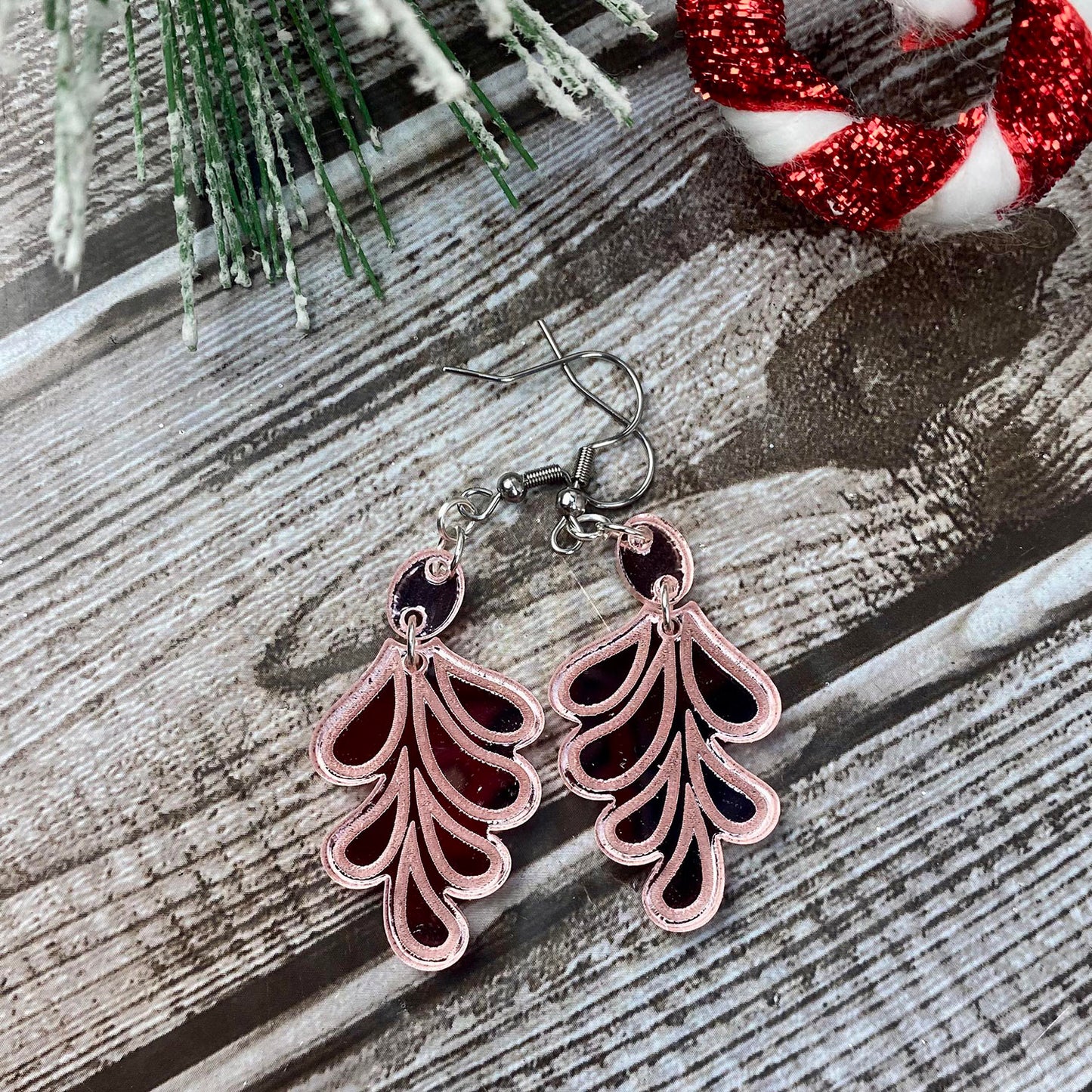 Stylized Drip Feather Drop Earrings