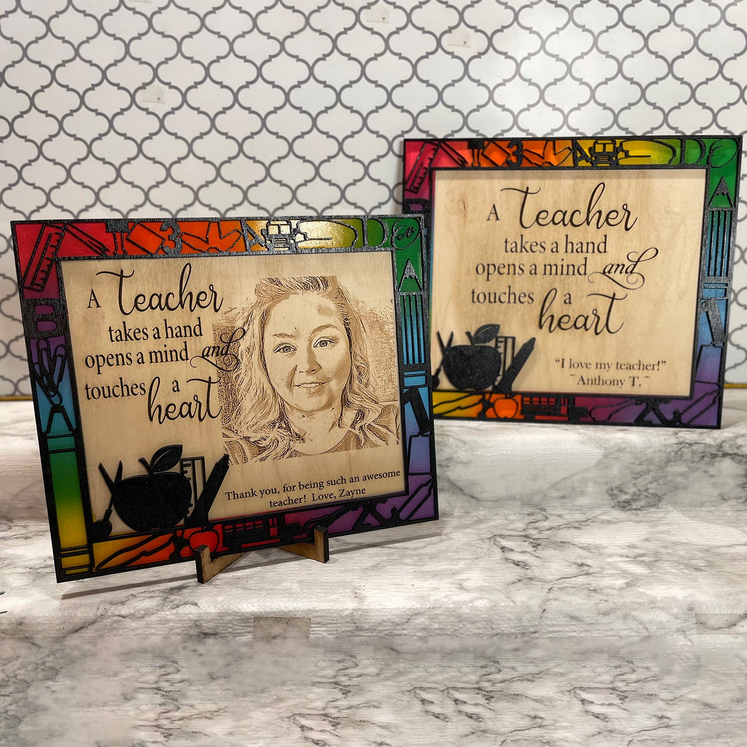 Teacher Theme Picture Frame – Glowforge Shop