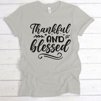 "Thankful And Blessed" With Leaves Graphic