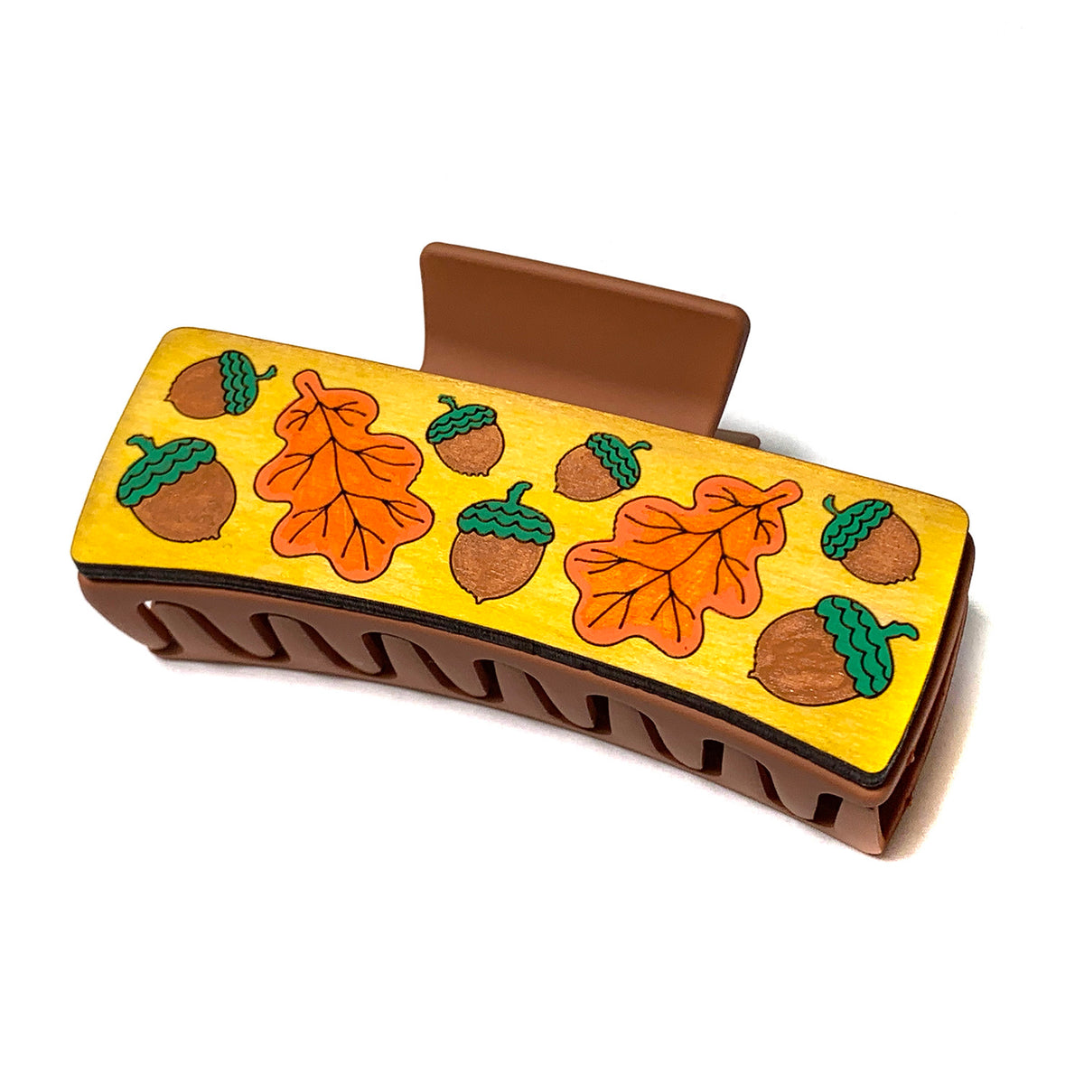 Thanksgiving Acorn and Oak Leaves Hair Claw Clip – Glowforge Shop