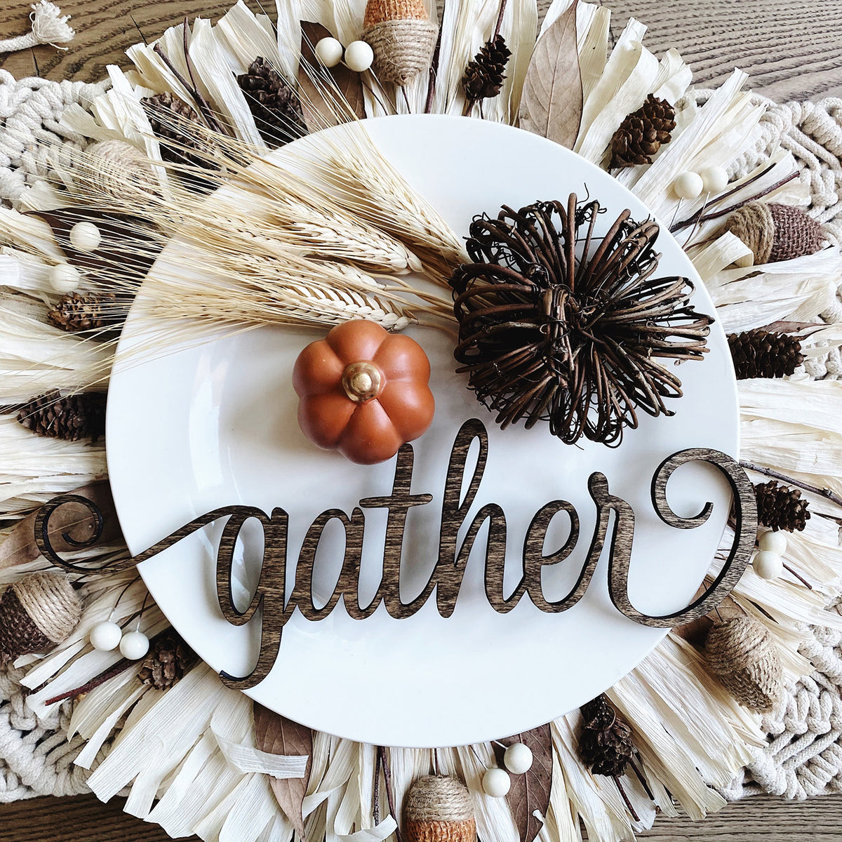 Fall Plate Thanksgiving Fall Plate Words Tablescape (Set of 6) – Glowforge Shop