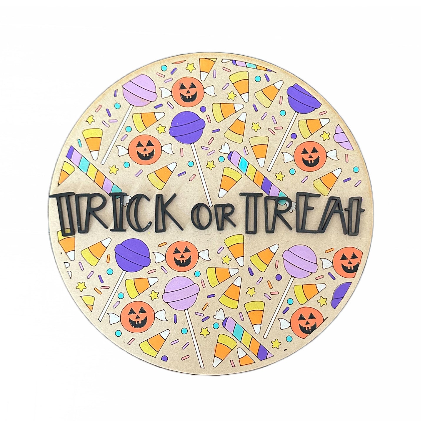 Trick or Treat Sign with Halloween Treats